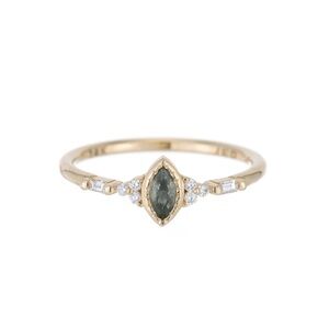 Green Sapphire Marquise Poeme Ring size 9.5